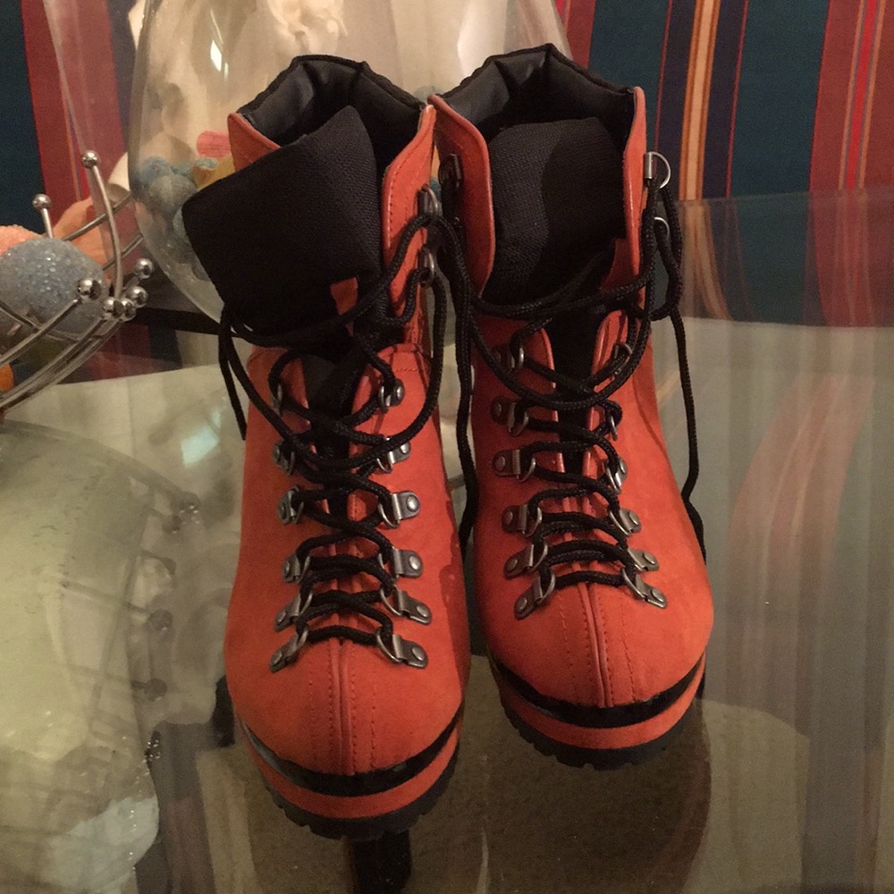Burnt Orange Heeled Boots